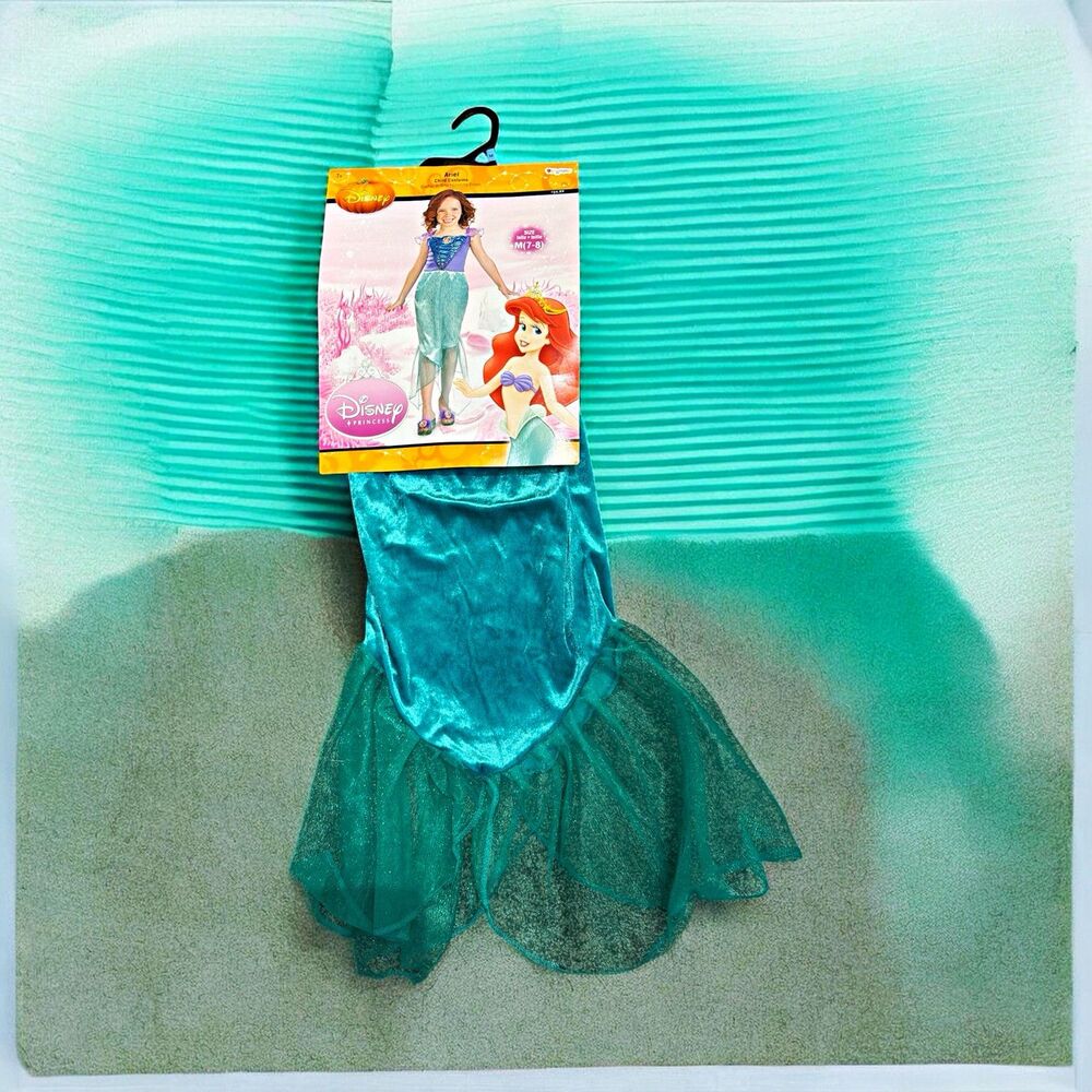 Disney Princess Ariel Little Mermaid Girls Dress Costume M (7-8) Purple/Green